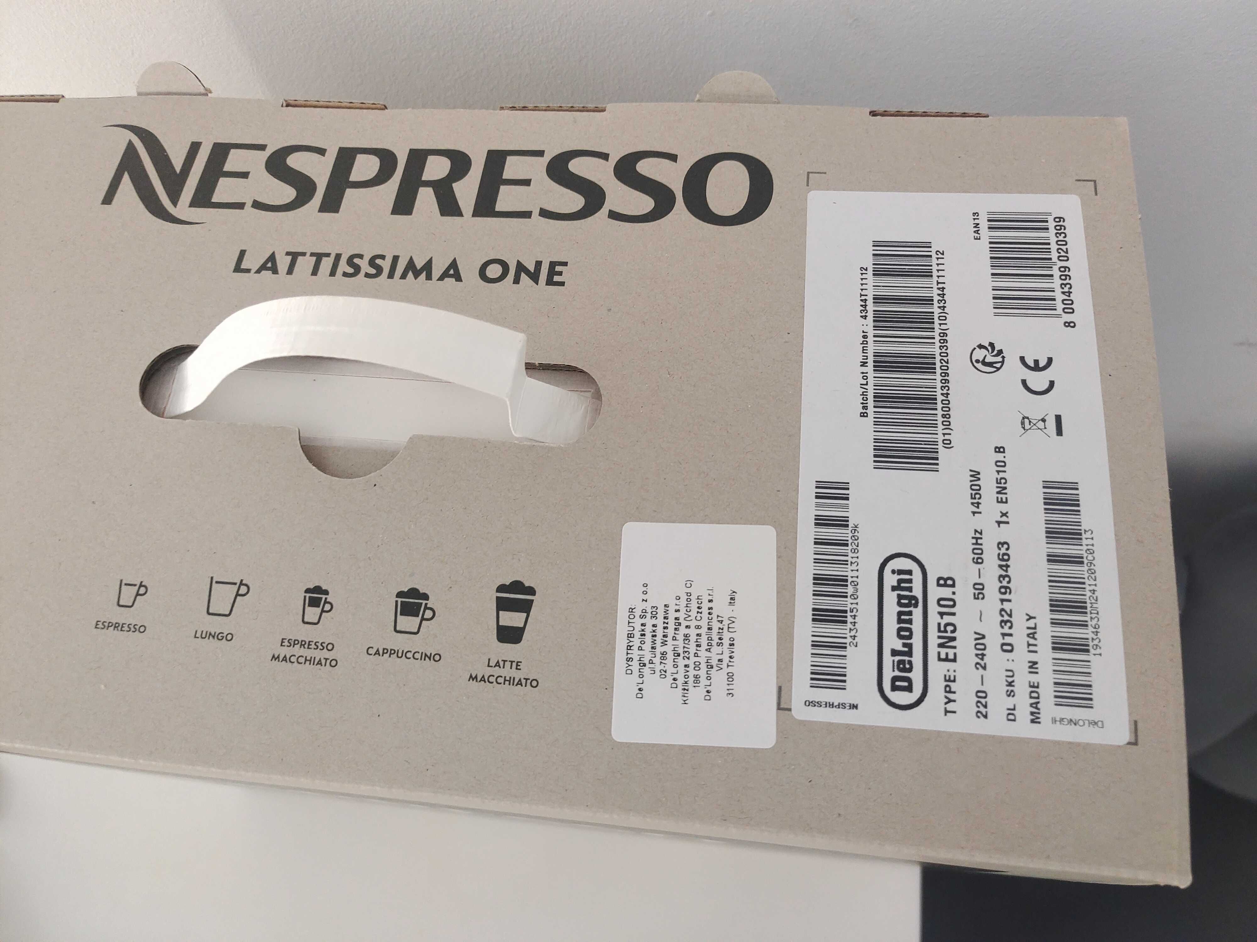 Ekspres De'longhi Nespresso lattissima one EN510.B