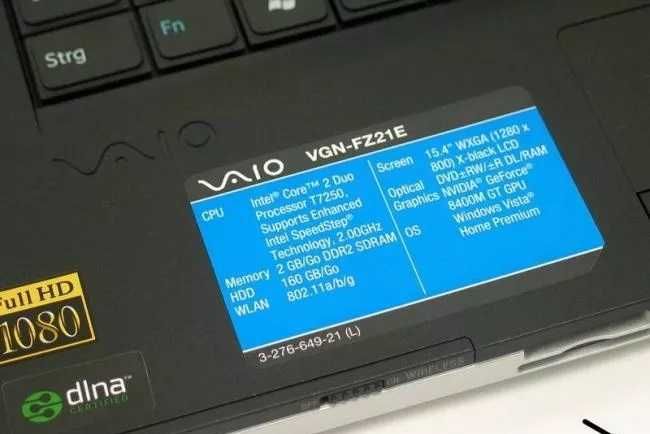 Laptop SONY VAIO ALU 15.4 X-Black Win7 Intel Core2Duo T7100 Win7 WiFin