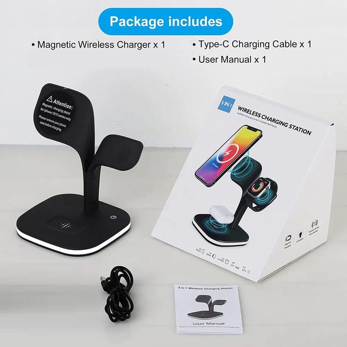 Магнітна зарядна станція iphone airpods apple wach