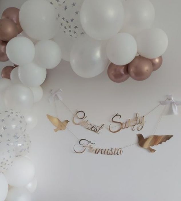 Baner i topper na Chrzest z Imieniem Franuś