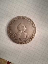 Монета рубль 1755 года. СПБ СЕР •83 1/3 ПРОЬЬ 1 7  ЗОЛ • 97, 9 1- 84