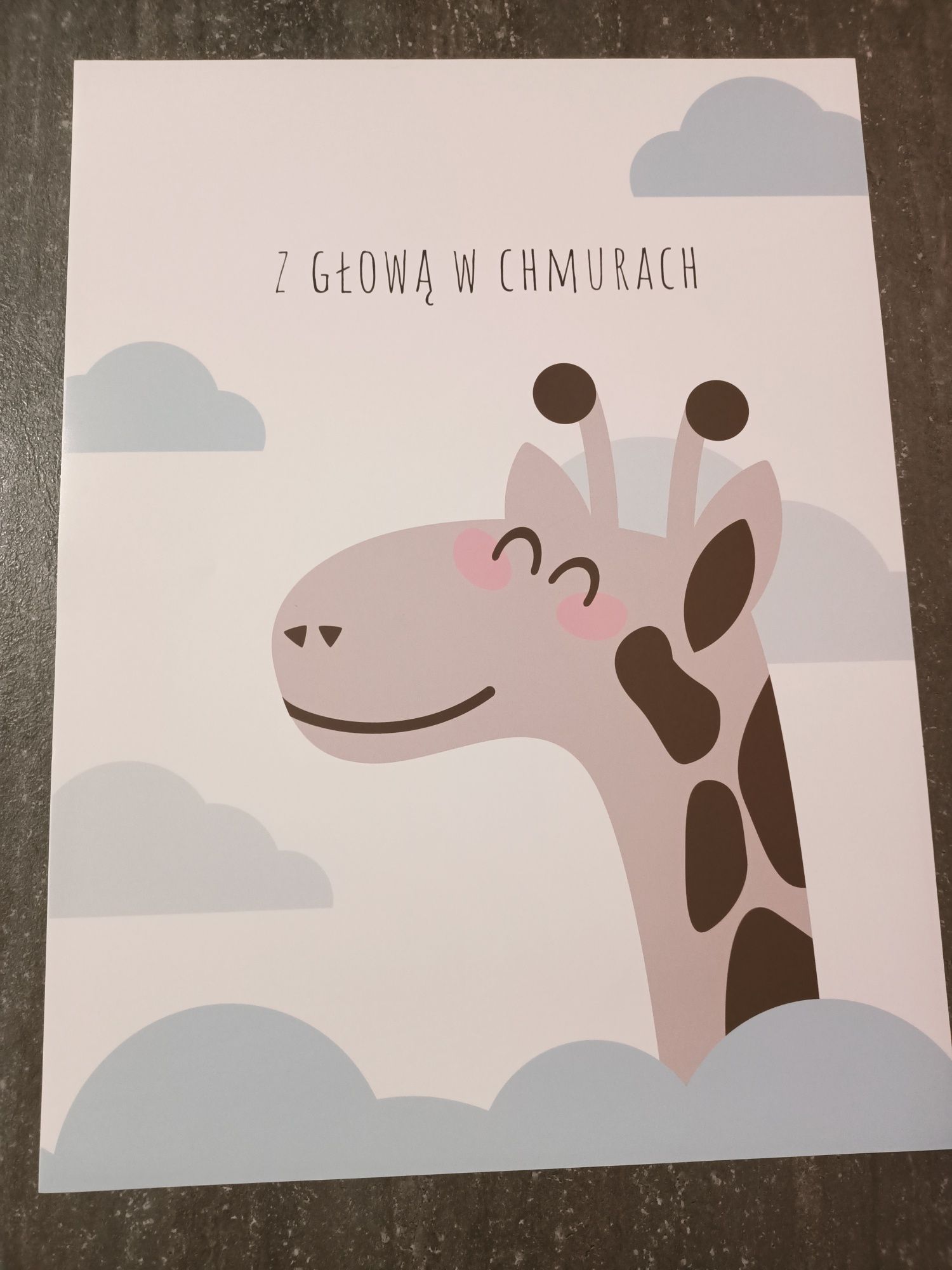 Plakat dziecięcy A3 żyrafa pastelowy