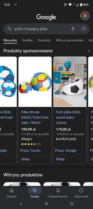Dwie pufy mała i duża