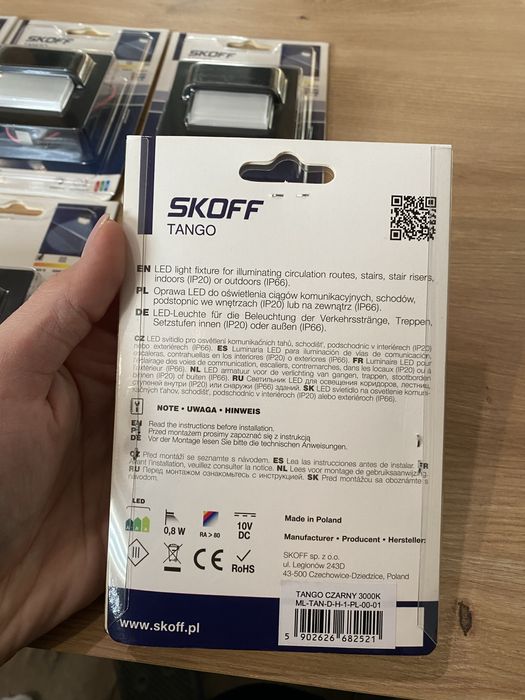 8x NOWE SKOFF TANGO LED 3000K Czarne (Schodowe)