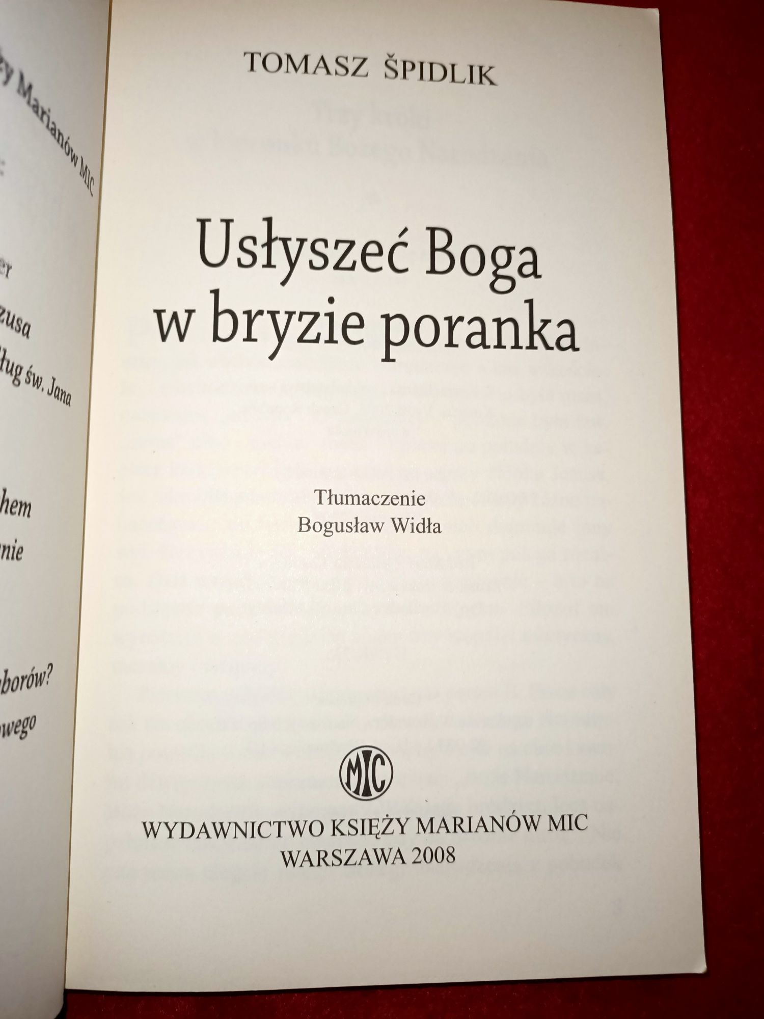 Usłyszeć Boga w bryzie poranka Tomasz Spidlik