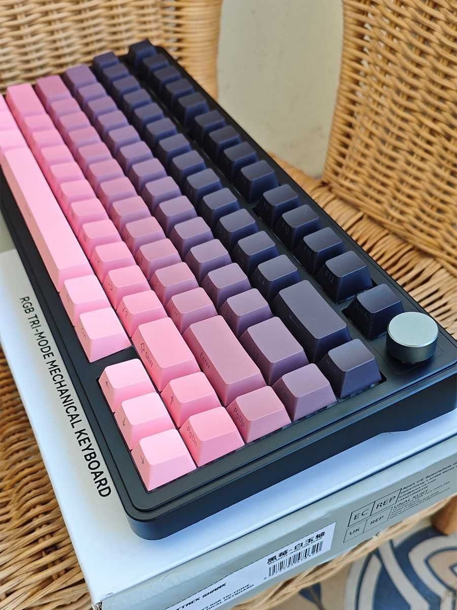 Бездротова клавіатура ATTACK Shark X85 Pink 75% з RGB підсвіткою