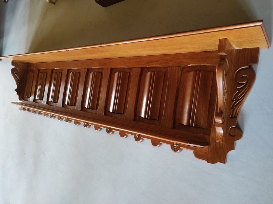 Wieszak ścienny dębowy . Duży