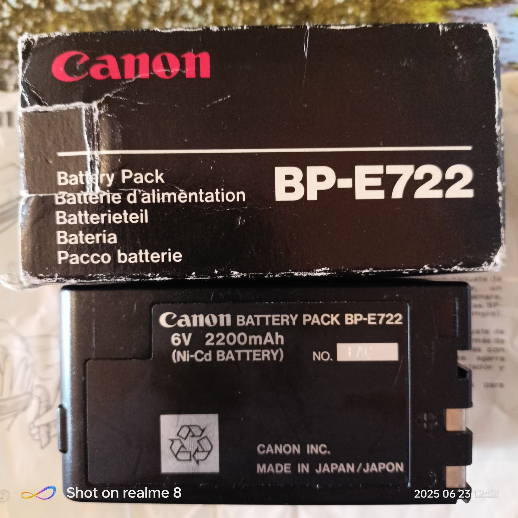 akumulator Canon BP-E722 – 6V 2200 mAh – Made in Japan