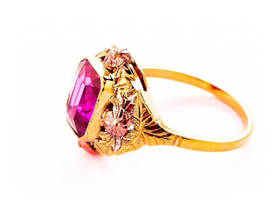 Przedwojenny Złoty Pierścionek - Wina Czar - 14K - 4,66g - Kraków