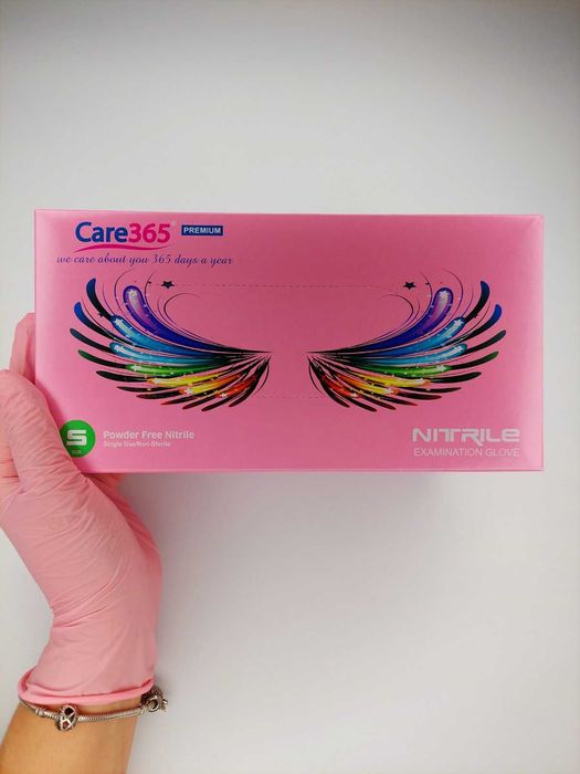 Рукавички нітрилові рожеві Care365 Premium 100 шт/50 пар