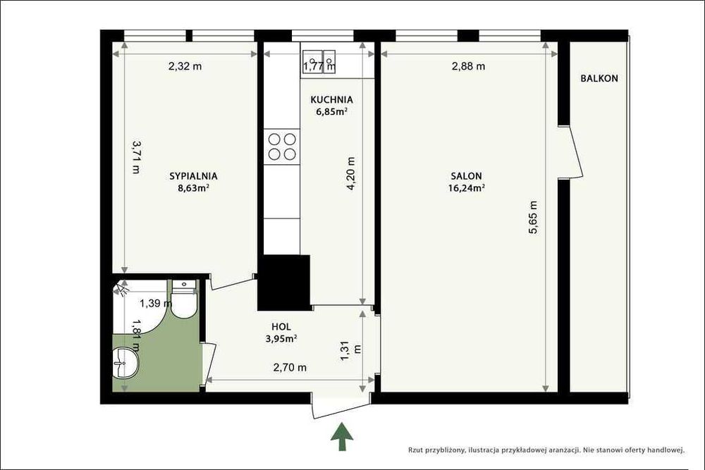 Mieszkanie 2 pokoje Wrocław Kruszwicka balkon widok blisko Rynku 41 m²