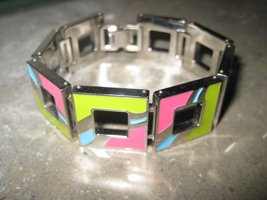 Pulseira original SWATCH aço polido, cores (nunca usada)