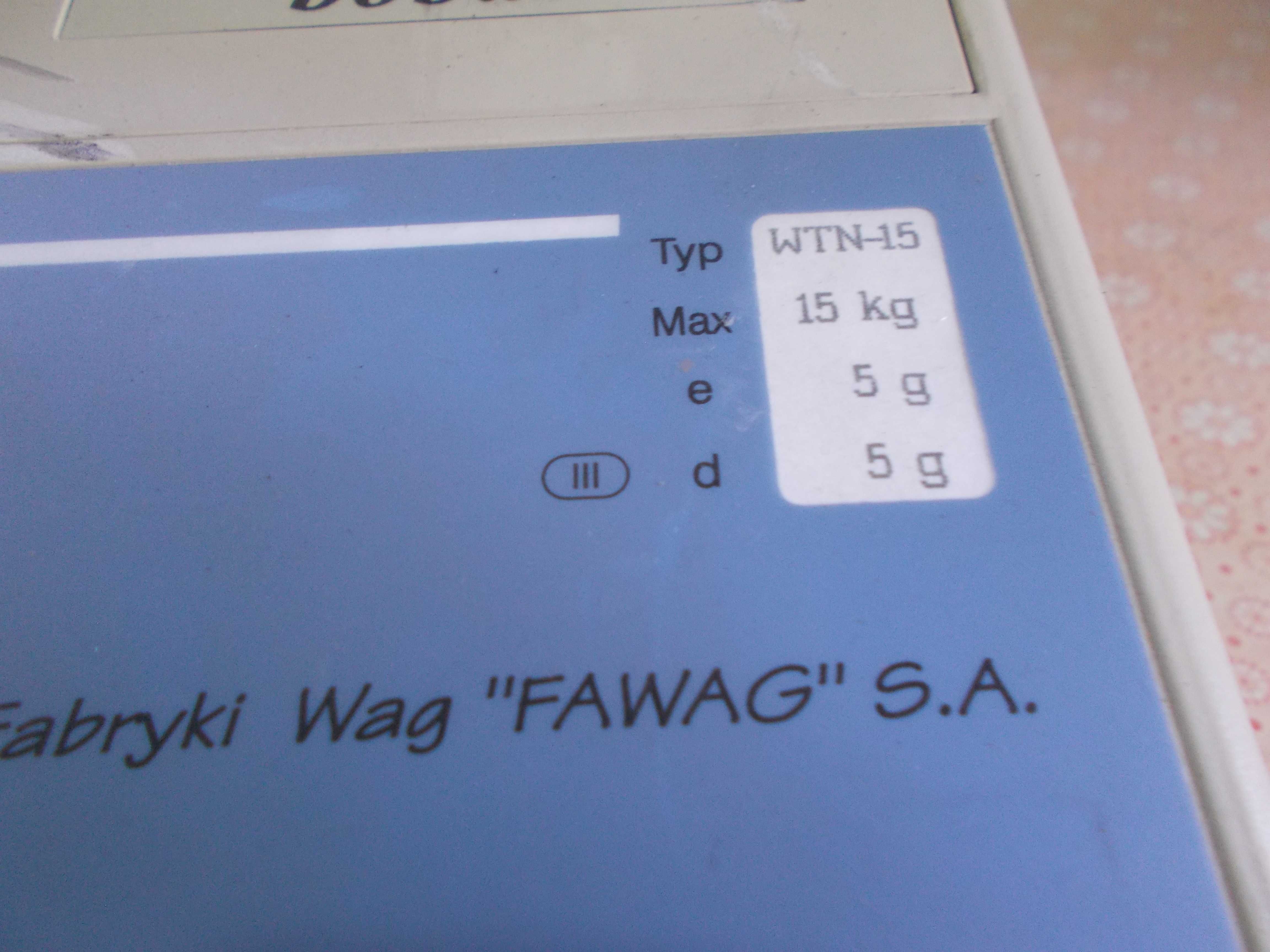 waga FAWAG WTN-15 od 100g do 15kg lubelskie fabryki wag