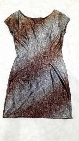 Sukienka brokatowa czarno złota. Rozm. 40-42