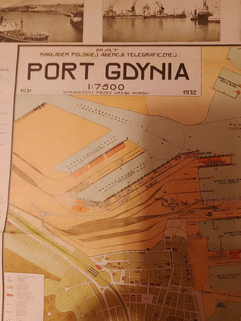 Reprint planu portu Gdynia z 1932r.