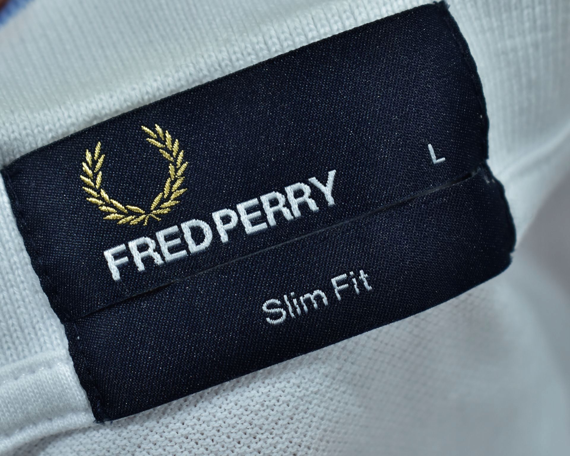 FRED PERRY Biała Koszulka Polo Męska Slim Fit L