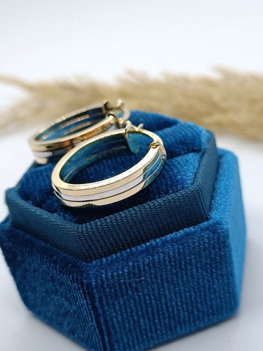 Kolczyki z 2 kolorów złota, złoto 585