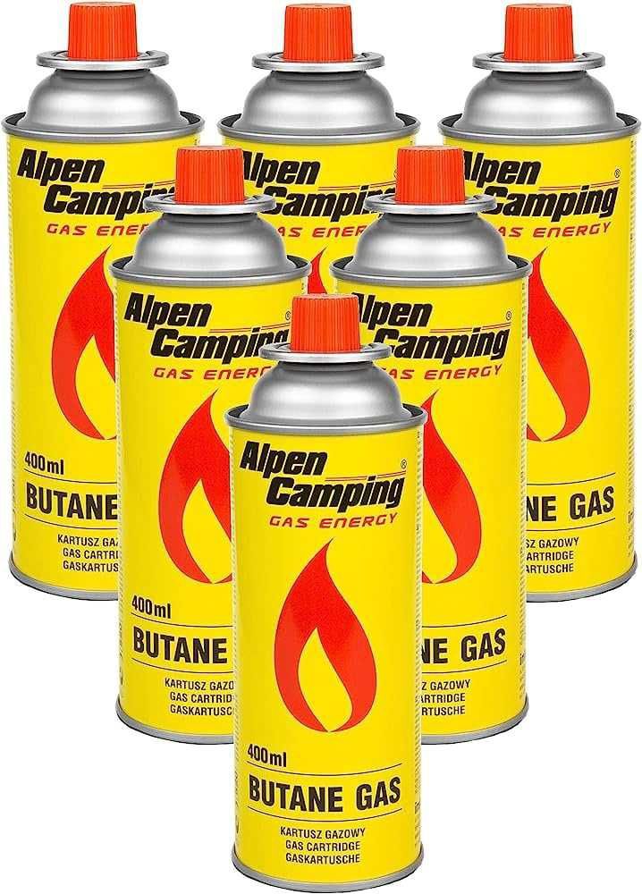 Kartusze gazowe Alpen Camping 6 szt do kuchenki gazowej palnika