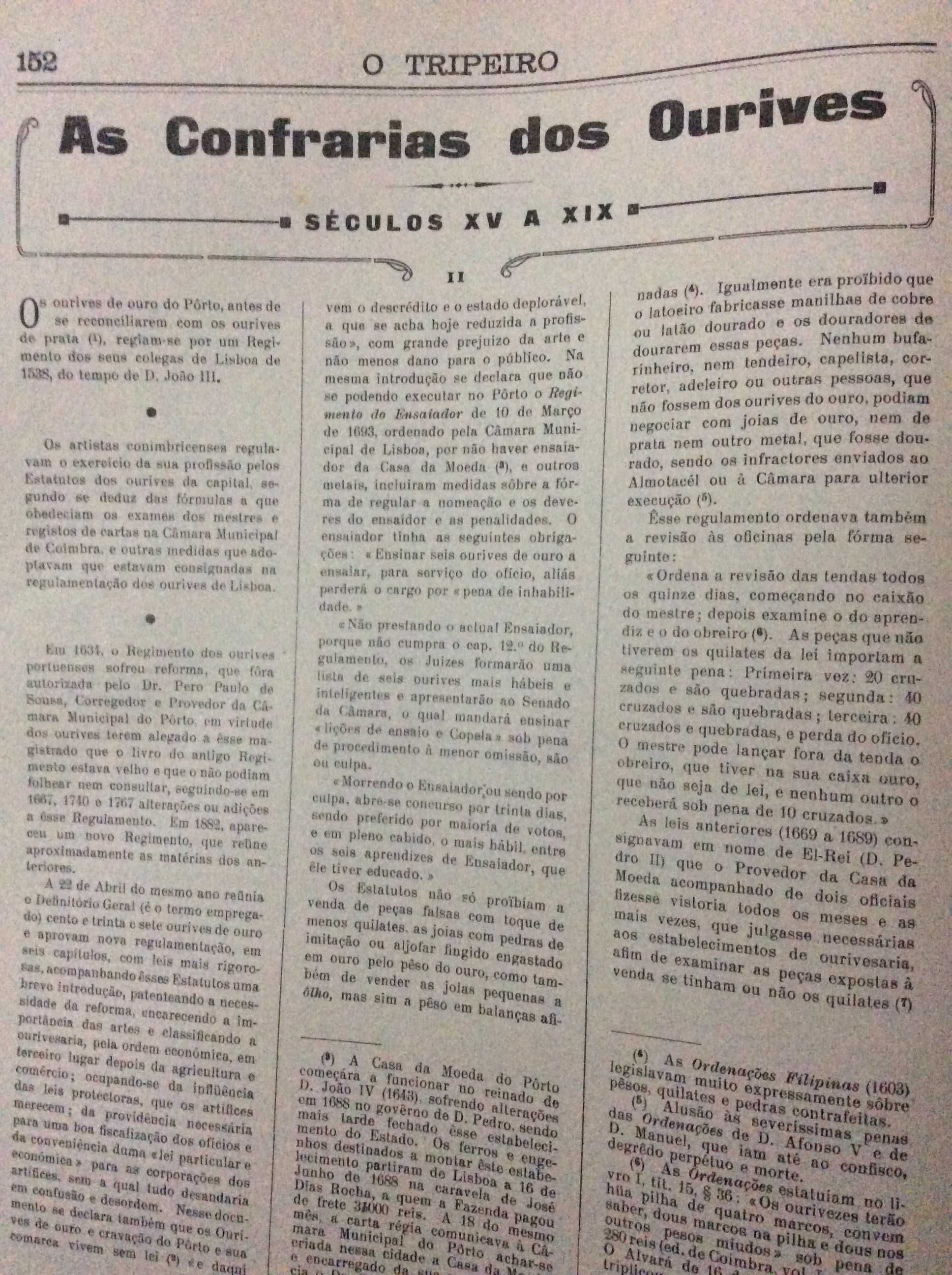 Um pouco da história do Porto e arredores. O Tripeiro, 1927