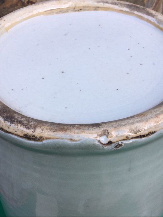 Jarrão Porcelana Celadon Chinesa Séc XVIII 60 cm Pavões China