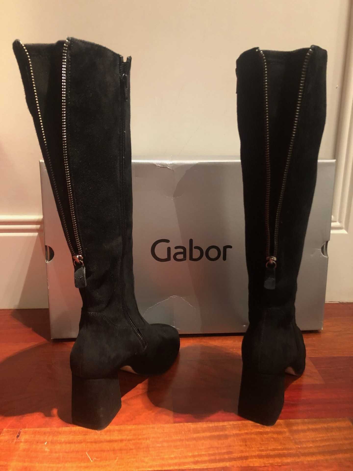 Botas pretas em camurça NOVAS, de Jan´25, marca GABOR, tamanho 37