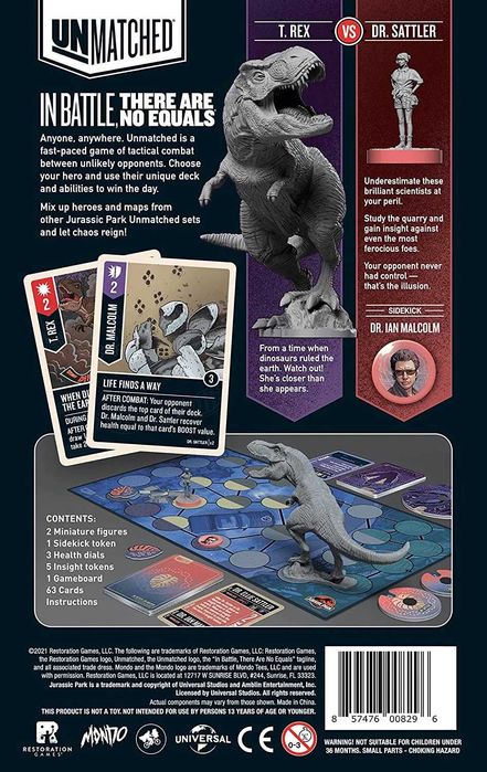 [Eng] Настільна гра Unmatched: Jurassic Park: нова, у плівці