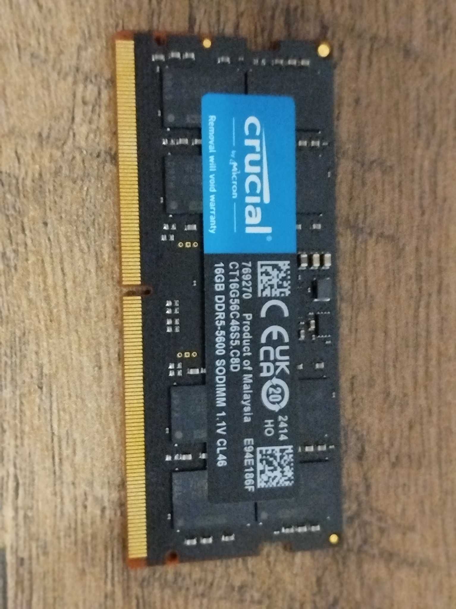 Crucial pamięć RAM do laptopa DDR5 16 GB 5600 MHz 1,1 V