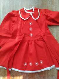 Детское платье винтаж ссср красное платьице ретро кукольное