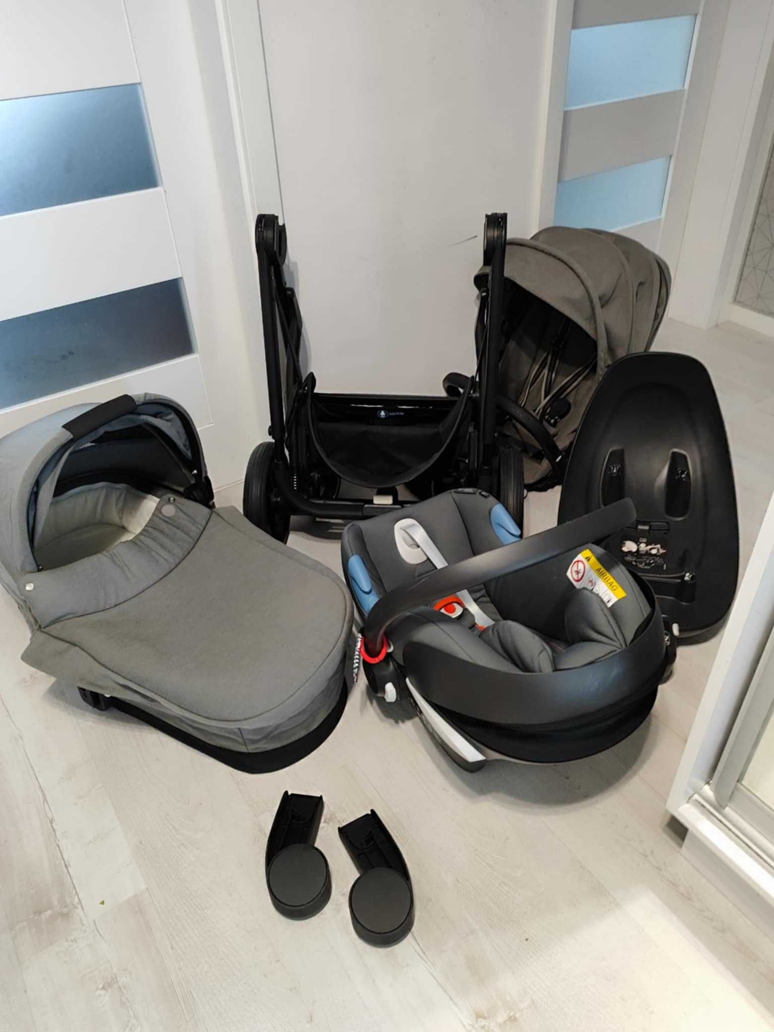 Wózek Cybex Baslios s lux 3 in 1 Gondola, spacerówka, nosidełko, baza.
