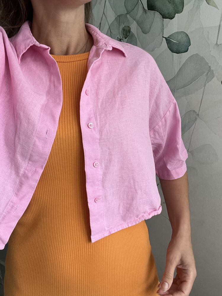 Koszula oversize szeroka l lato wakacje bawelna len