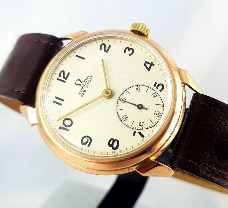 Złoty zegarek Omega WW2 zloto 18k Francja cal. 30t2 lata 40te Vintage
