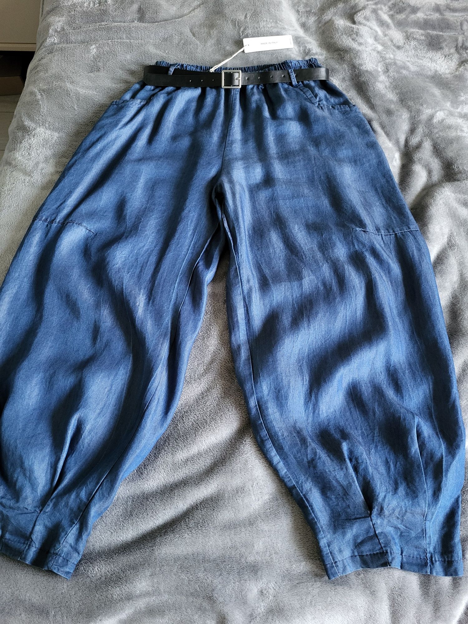 Włoskie nowe spodnie pumpy a'la jeans+gratis