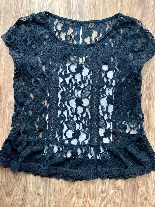 Abercrombie & Fitch A&F / bluzka top koronka koronkowy  baskinka 36 S
