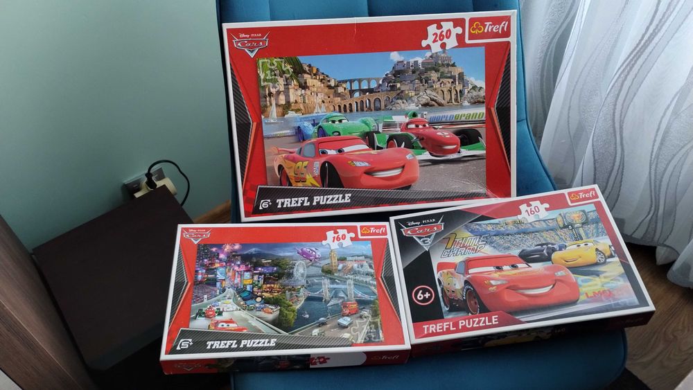 40 zł za 3x puzzle Disney Cars Trefl wiek 5+ i 6+