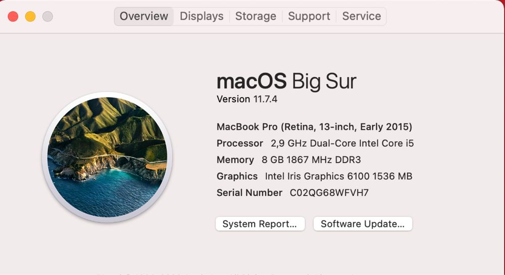 MacBook Pro 13” Retina (2015) • i5 2.9GHz • 8GB • macOS
