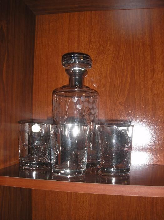 Графин и 5 стаканов (Богемия)