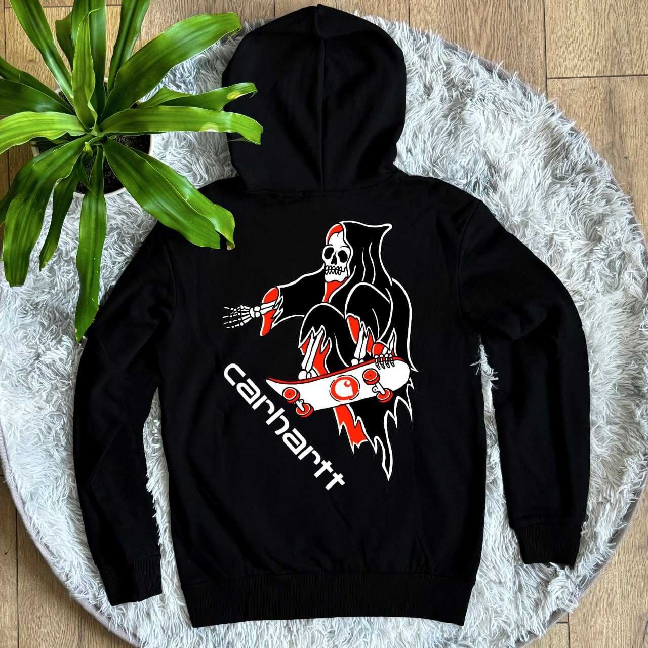 Новое Худи Carhartt Grim Reaper (XS S M L XL) Кофта зипка Кархарт