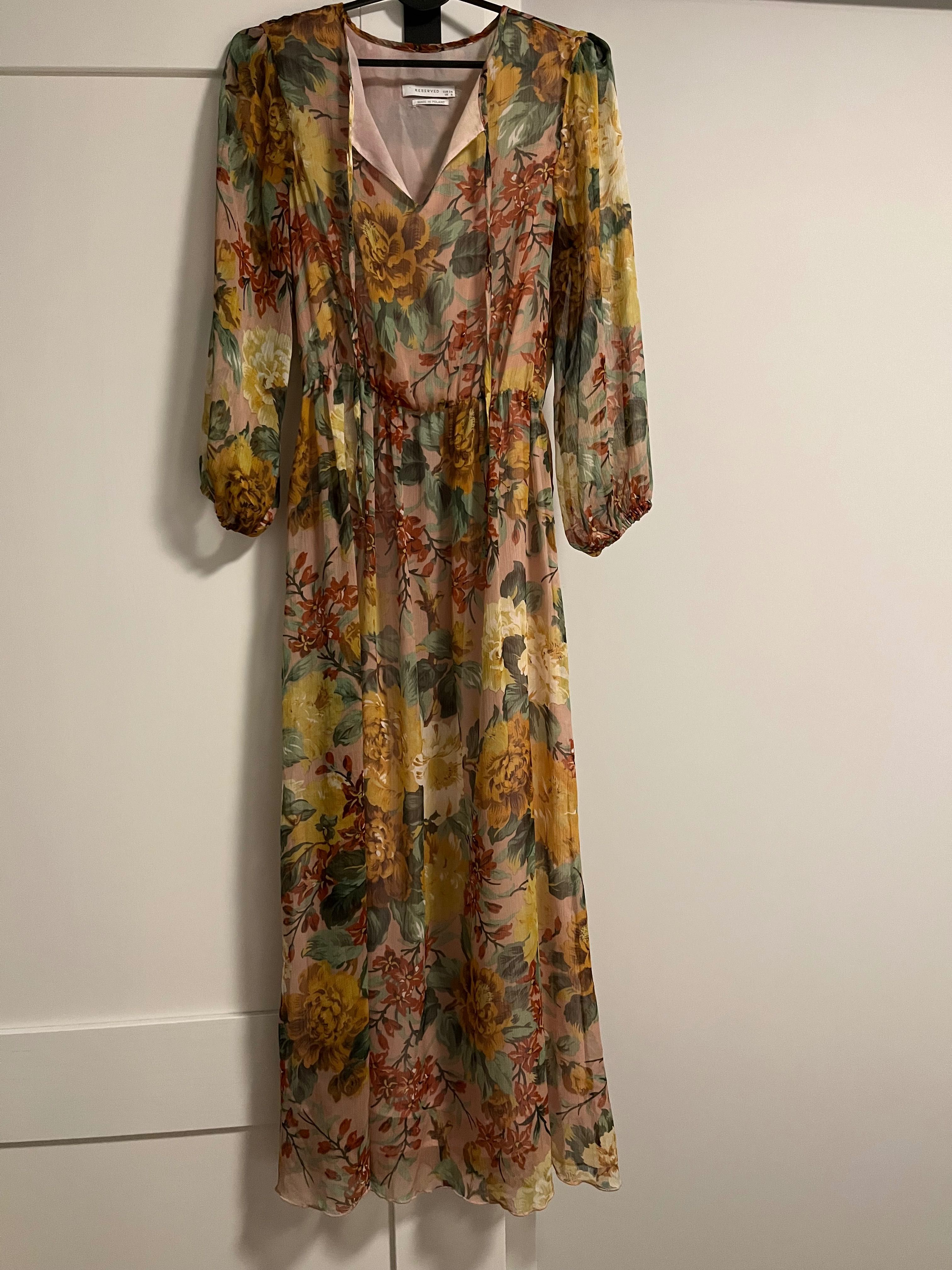 Reserved maxi sukienka w kwiaty XS 34