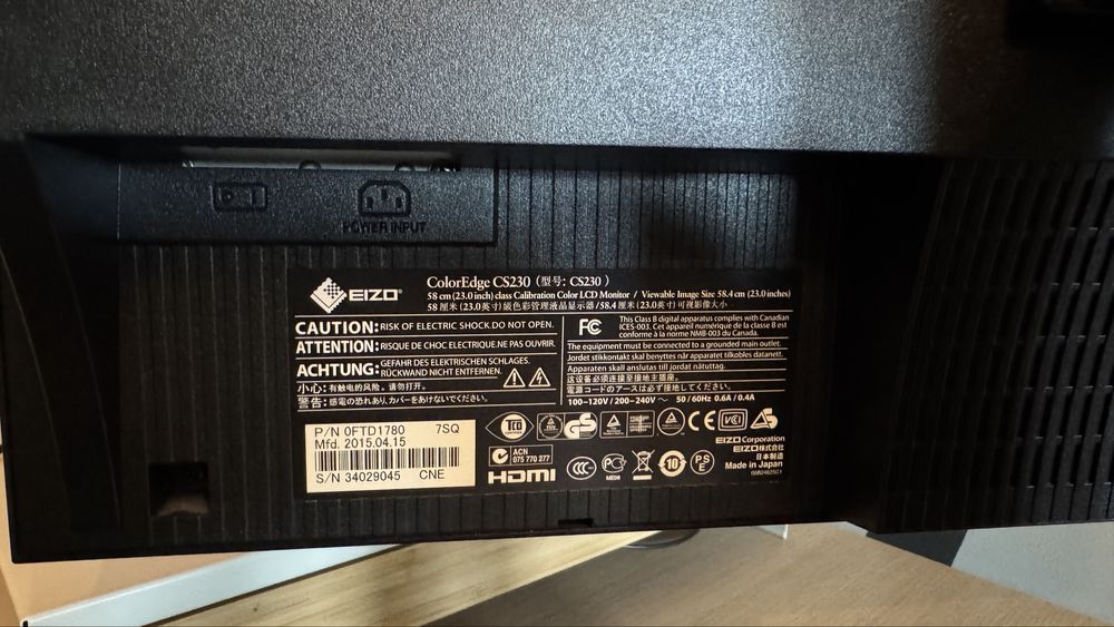 Monitor graficzny EIZO CS230 23” wysyłka, działa, bez wypalonych
