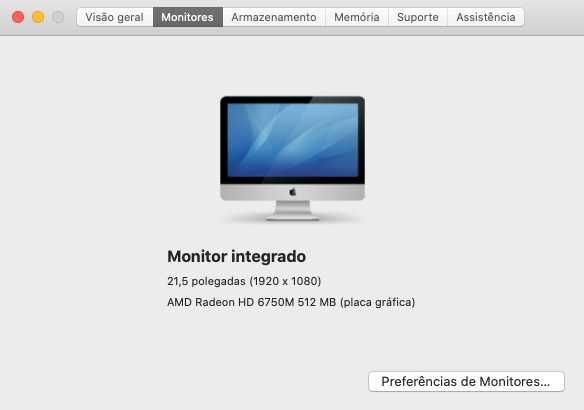 iMac 21.5" meados de 2011 com OS Catalina