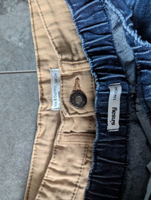 Dwie pary krótkie spodnie jeansowe rozm 134 z Sinsay