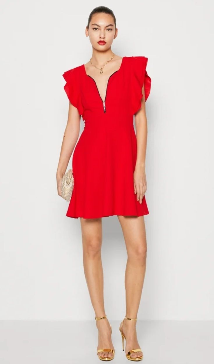 New Look śliczna czerwona koktajlowa sukienka XS S
