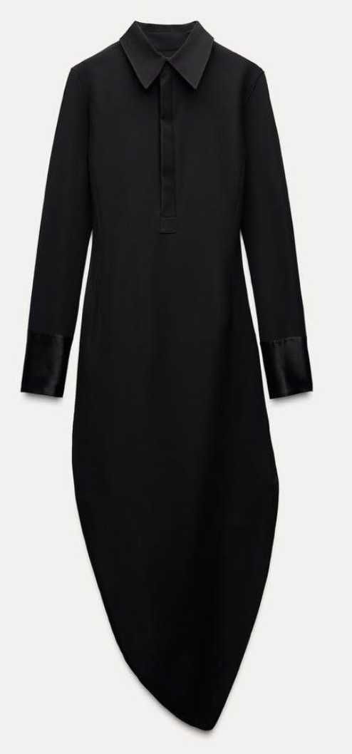 Zara ZW COLLECTION kołnierzem POLO,  Asymetryczny dół.