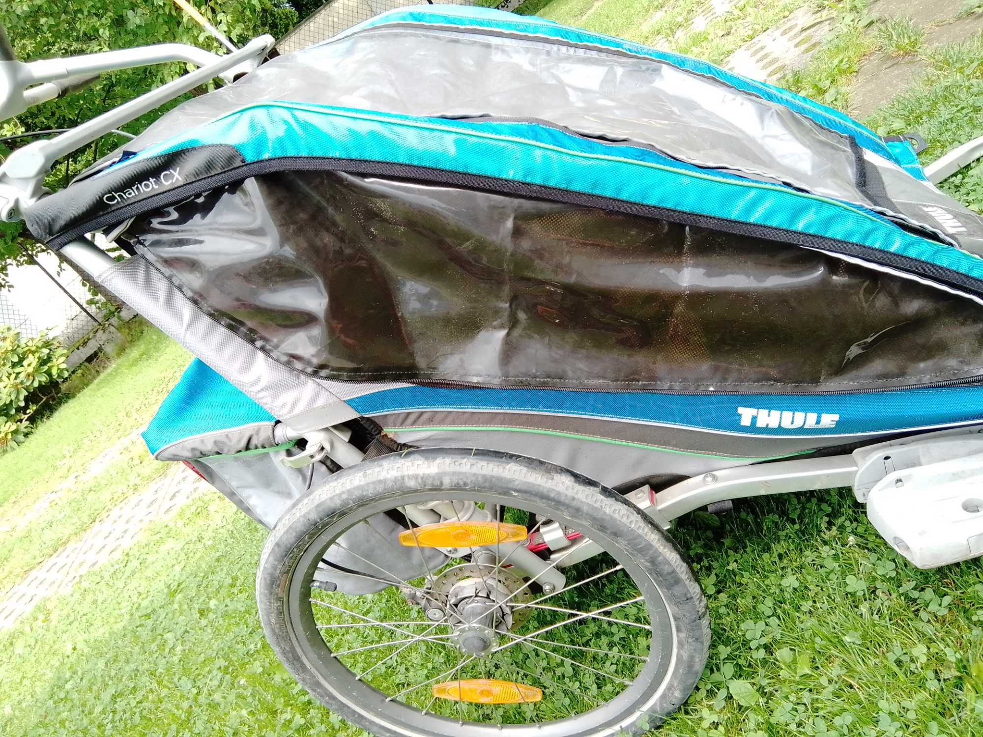 Thule, Chariot CX2, podwójna przyczepka rowerowa dla dzieci, niebieska