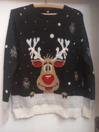 Świecący sweter świąteczny renifer L/XL Boże narodzenie hit