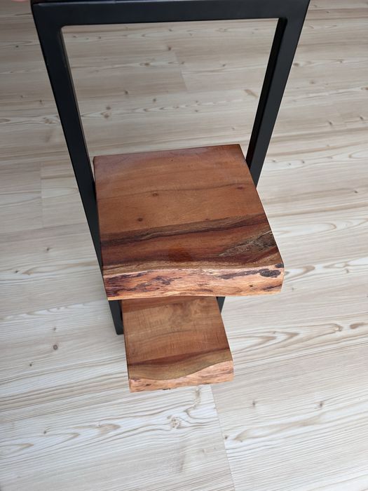 Półka loft stal + drewno akacjowe