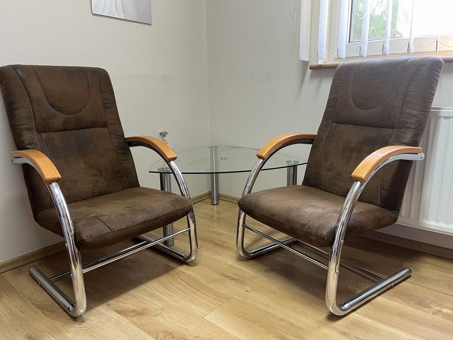 Komplet fotele „finka” plus szklany stolik