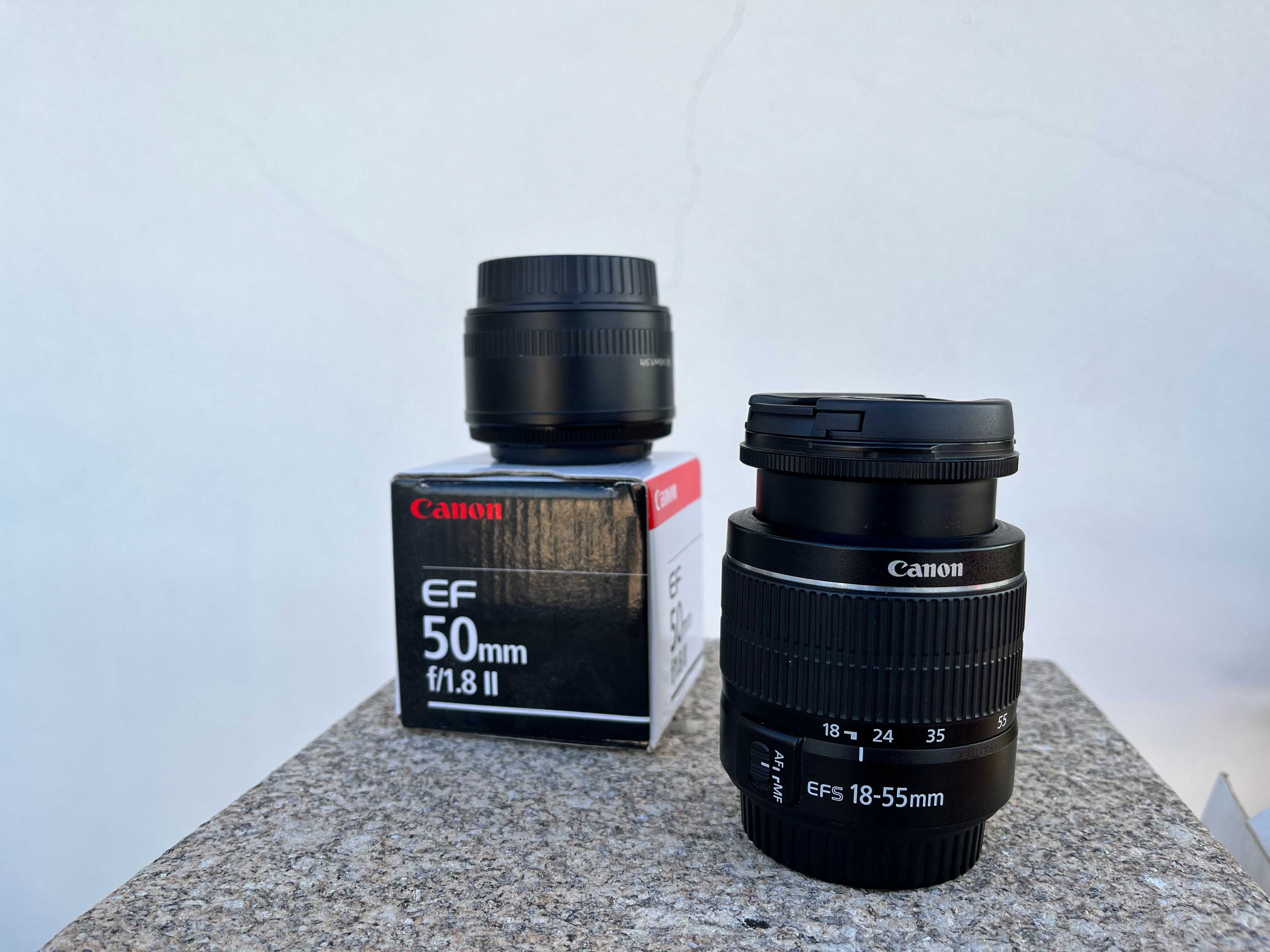 Lente Canon 50mm f/1.8 + Lente Canon 18-55mm f/3.5-5.6