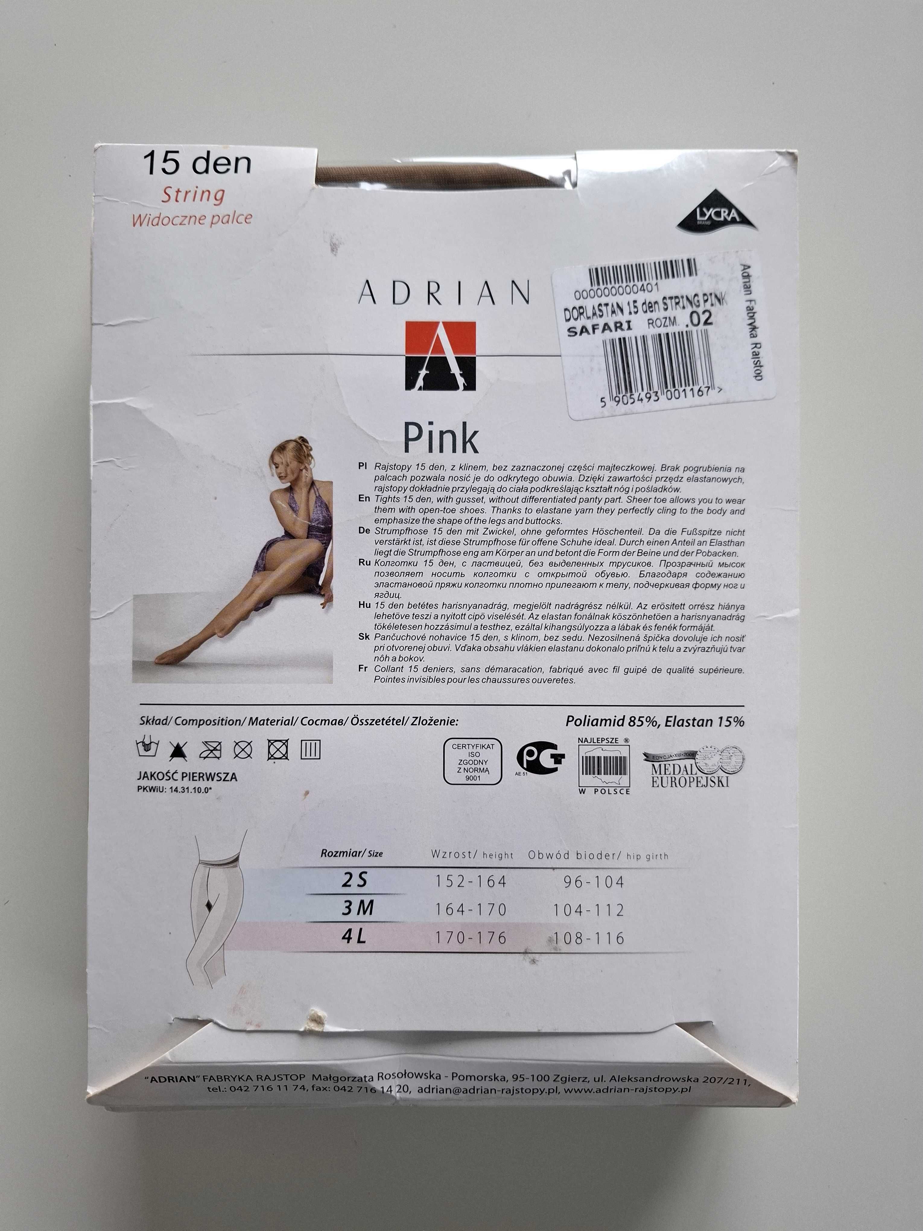 3 pary rajstop: Adrian String 15 DEN + 2x Slim 20 DEN wyszczuplające