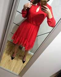 Sukienka czerwona falbany nowa mohito rozmiar 38